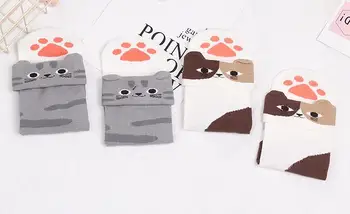 

120pairs/lot women new fashion cute 3D cartoon cat ear sock/cat paw sock