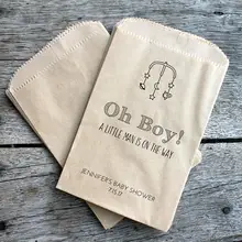 Пользовательское имя о мальчик! Детский день рождения мальчик Baby Shower попкорн Конфеты стол Лолли мешки Пол выявить Bakery Cookie Гуди подарочные сувениры