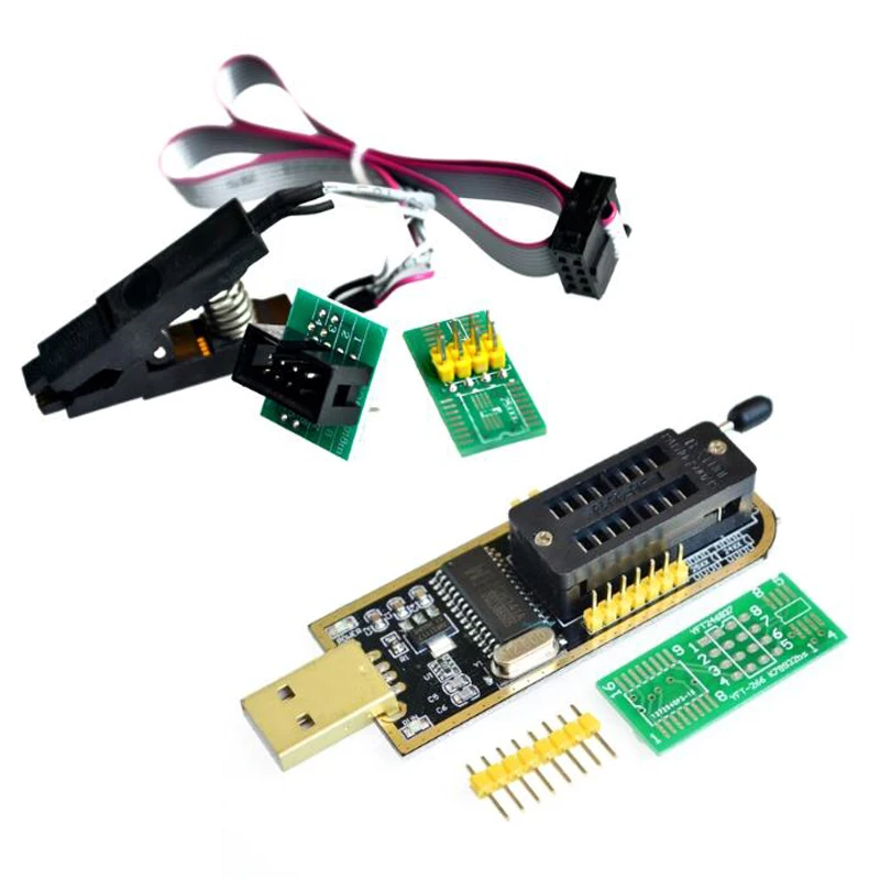 CH341A 24 25 Series EEPROM Flash BIOS USB Programmer Module+ SOIC8 SOP8 Test Clip For EEPROM 93CXX / 25CXX / 24CXX