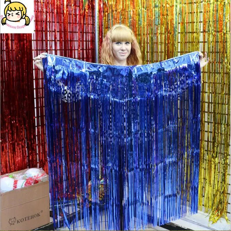 1x1M 1x2M 1x3M Metallic Tinsel DOOR CURTAIN Backdrop Foil Kids