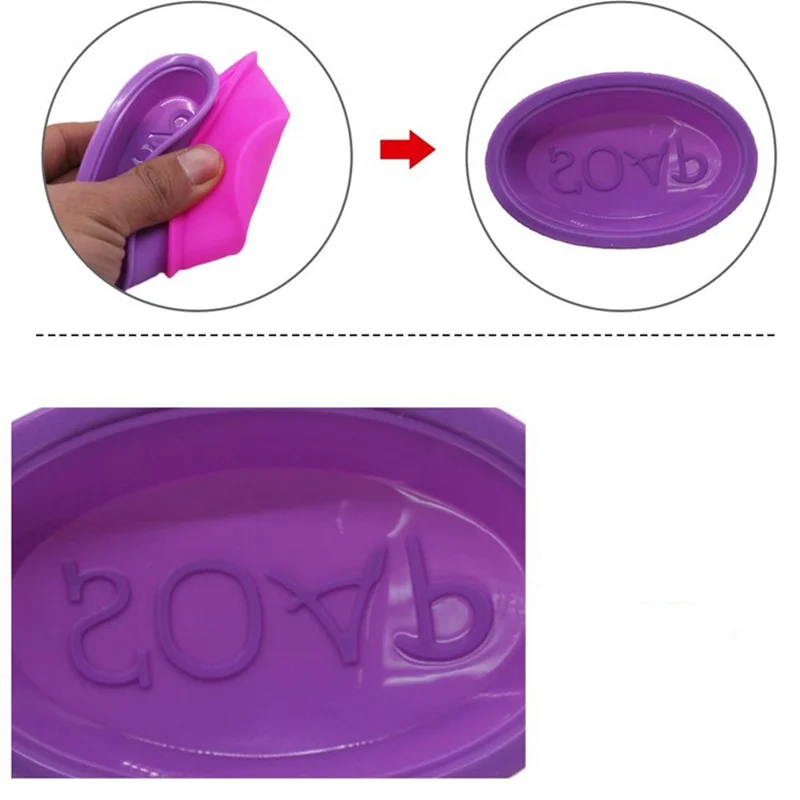 1 Hole 3D Silicone Soap Mold Oval Shapes Massage Therapy Bar