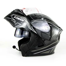 DOT Aproved Double Visor Motorcycle Full Face Helmet Motorbike Flip Up Helmets Moto Capacete Casque Caseo With Bluetooth Headset dot motorcycle full face helmet motobike capacete casque moto racing helmets