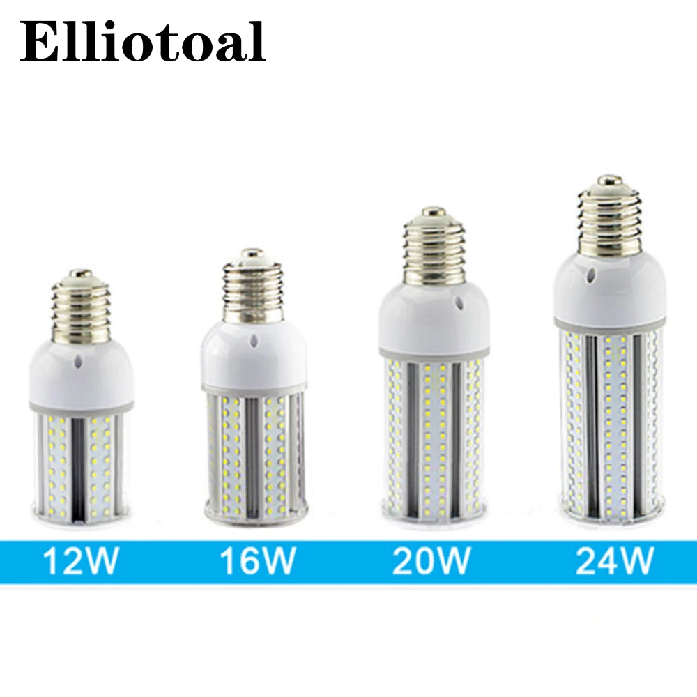 

12pcs/lot E27 E40 LED corn light bulb 12w 16w 20w 24w SMD2835 street light pole led lamps led outdoor garden lamp AC85-265V