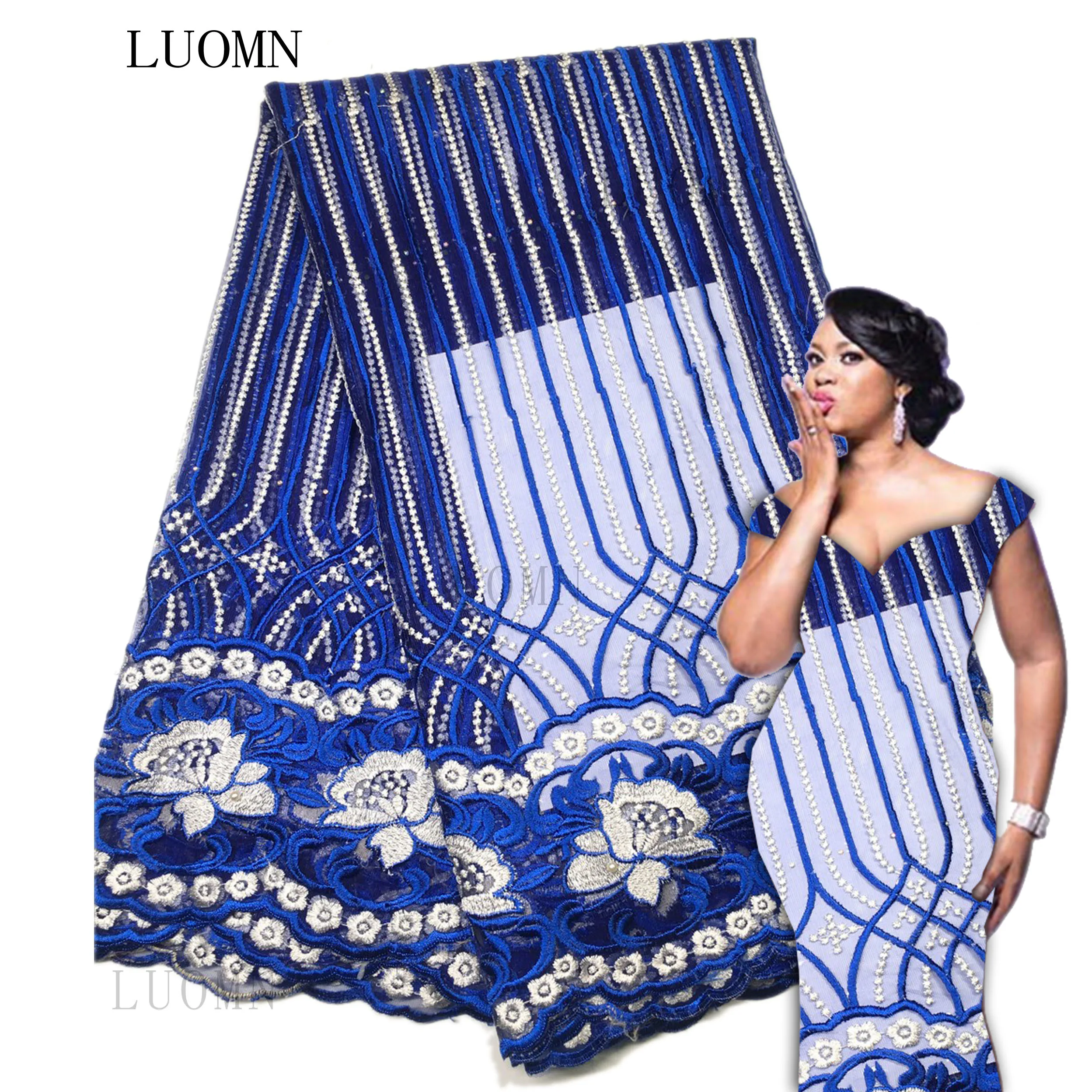 High Quality 2018 African Embroidered Nigerian Laces Fabric Bridal High