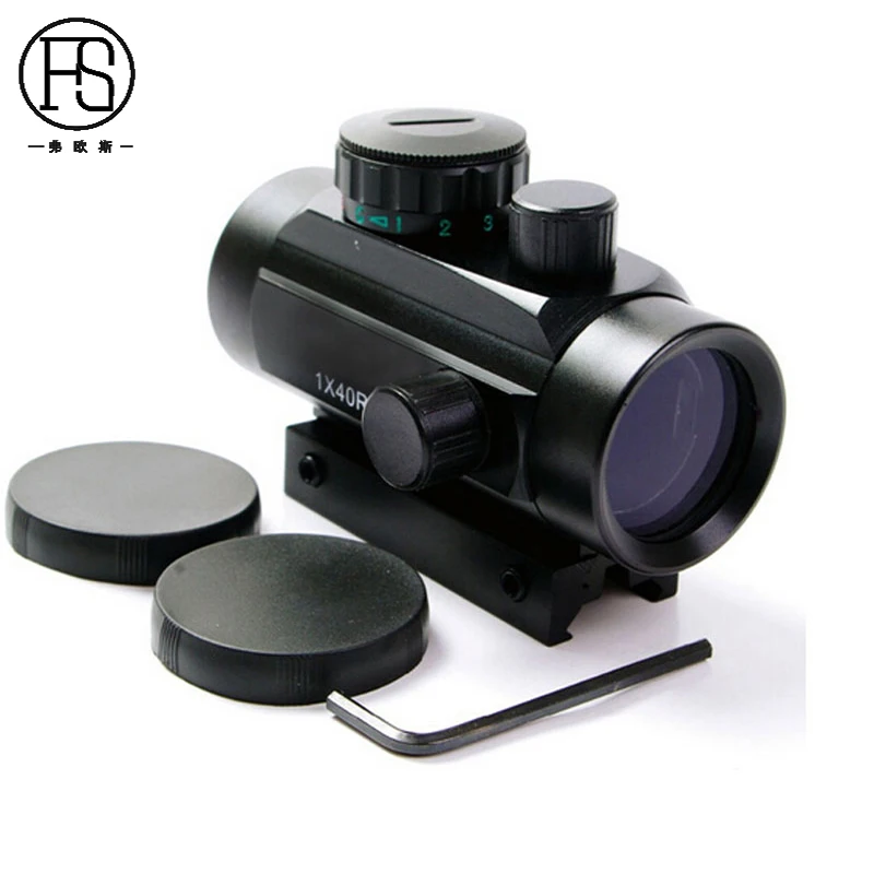 Red And Green Illuminated Tactical 1X40 Rifle Scope Hunting Optics Riflescope 11mm 20mm Adjustment | Спорт и развлечения