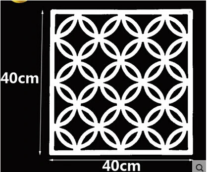ПВХ мода подвесной экран перегородка Мода наклейки на стену китайский стиль вырез домашний экран входная дверь 4 шт - Цвет: 40cmx40cm