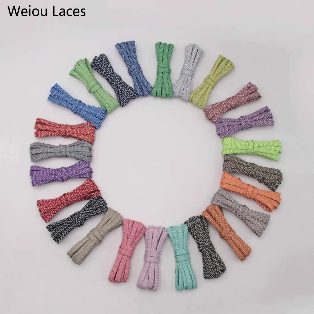 Offical Weiou Flat 3M Reflective Shoelaces Orange Runner Safety Athletic Shoe Laces Latchet Bootlaces For Running Boots Sneakers