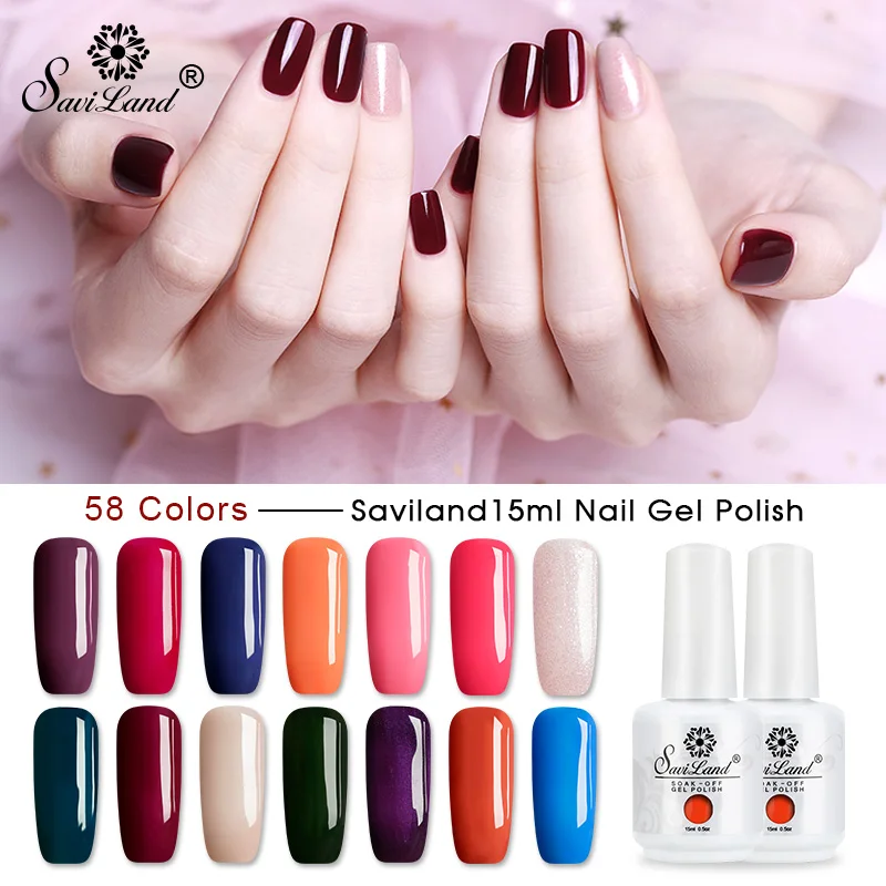 

Saviland 15ml Shining Colors Gel Lak Gel polish Varnish Uv Led Nail Gel Polish Vernis Semi Permanent Need Top Base Coat