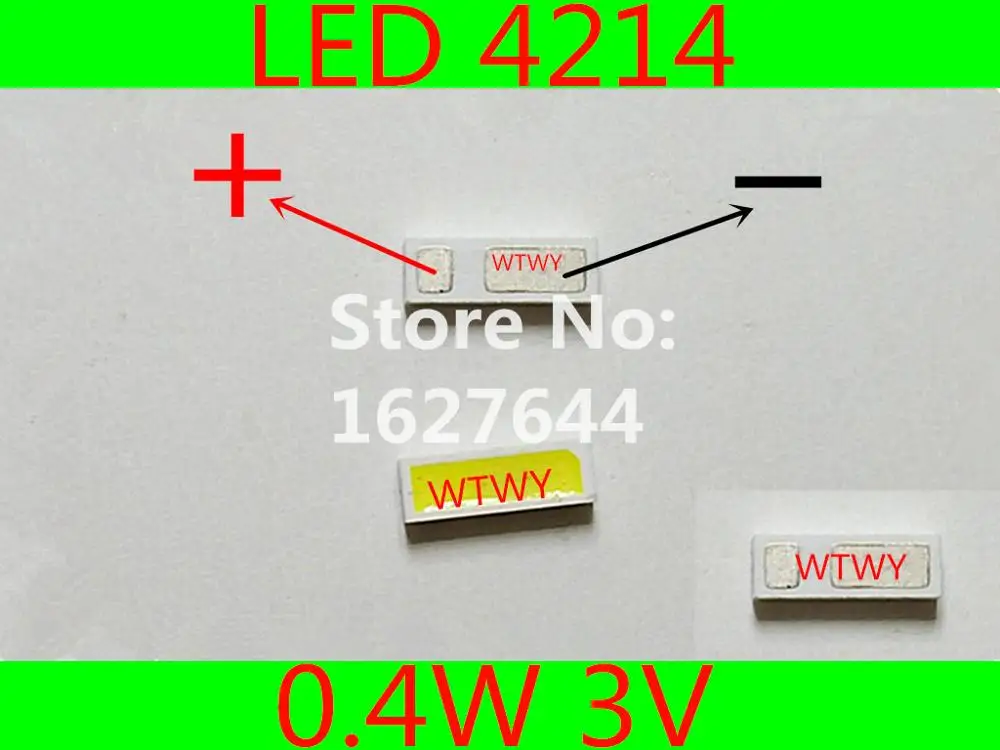 100 шт. светодиодный 4214 светодиодный подсветка ТВ высокой мощности 0,4 Вт 3 в светодиодный подсветка холодный белый для SHARP светодиодный ЖК-Телевизор подсветка приложения