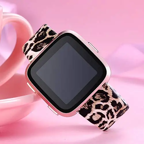 Fitbit Versa, ремешок, силиконовый сменный ремешок с цветочным леопардовым принтом, браслет, браслет, Ремешки для наручных часов для Fitbit Versa