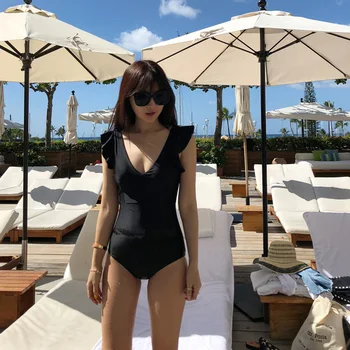 

Swimsuit Adolescence Piecework Ladies Swimwear Rash Guards 2019 New Arrivals 2019 Pure Color Women Solid Spandex Sierra Surfer