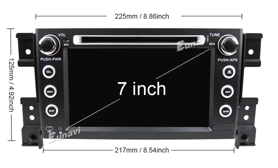Best Eunavi 2 Din 7 inch tda7851 Android 8.1 Car Dvd Player For Suzuki Grand Vitara Radio Stereo GPS in dash car pc 1024*600 HD wifi 2