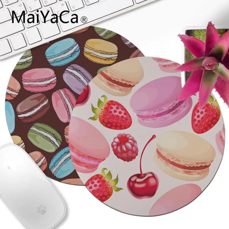 

MaiYaCa Personalized Cool Fashion Macarons Rubber Mouse Durable Desktop Round Mousepad DIY Carpet Logo Printing Mouse Pad anime