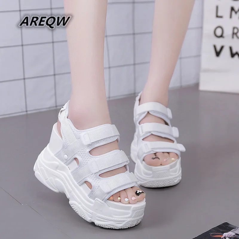 

Thick Bottom Increased Sandals Ladies 2019 New Waterproof Platform Slope with Casual Open Toe Shoes