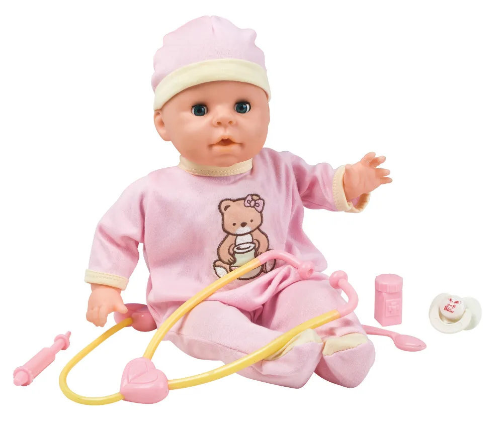 17" Lifelike Newborn Baby Doll Nurse Sick Infant Girls Playhouse Toys