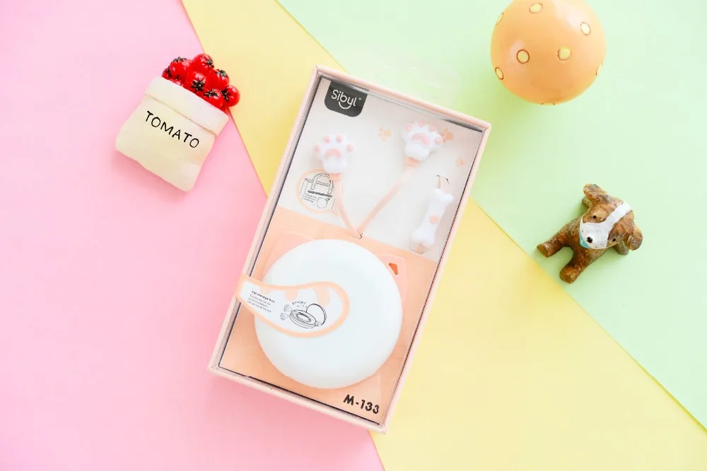 Chiclits 3.5mm in-ear Earphone Cartoon Cat Paw Headphone With Microphone Pack Boxes  for iPhone Samsung Android (7)