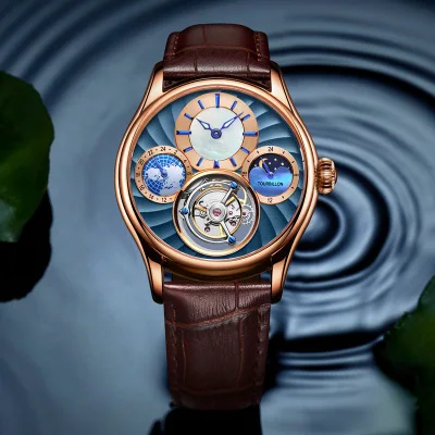 Новые индивидуальные роскошные мужские часы настоящий Турбийон Механические наручные мужские часы с кожаным ремешком водонепроницаемые мужские часы - Цвет: A4