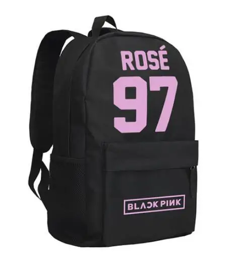 Черный Розовый Дженни Лиза Роза женский рюкзак Mochila Feminina Холст Школьные сумки для подростков рюкзак для девочки сумка на плечо Рождественский подарок - Цвет: Style 3