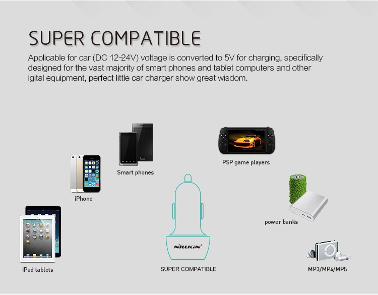 Nillkin سيارة شاحن zuk z2 zuk z1 meizu m3 note الهاتف المحمول USB شاحن Nillkin هلام العالمي المزدوج USB ميناء شاحن سيارة