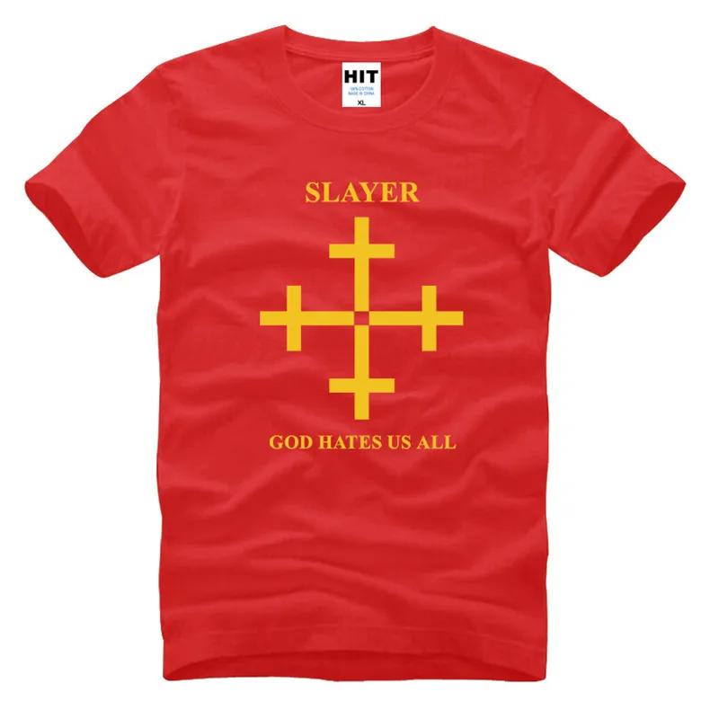 Slayer God Hate Us All Metal Мужская футболка с рок-музыкой, новинка, хлопковая футболка с коротким рукавом и круглым вырезом, Повседневная футболка - Цвет: HOY HUAT