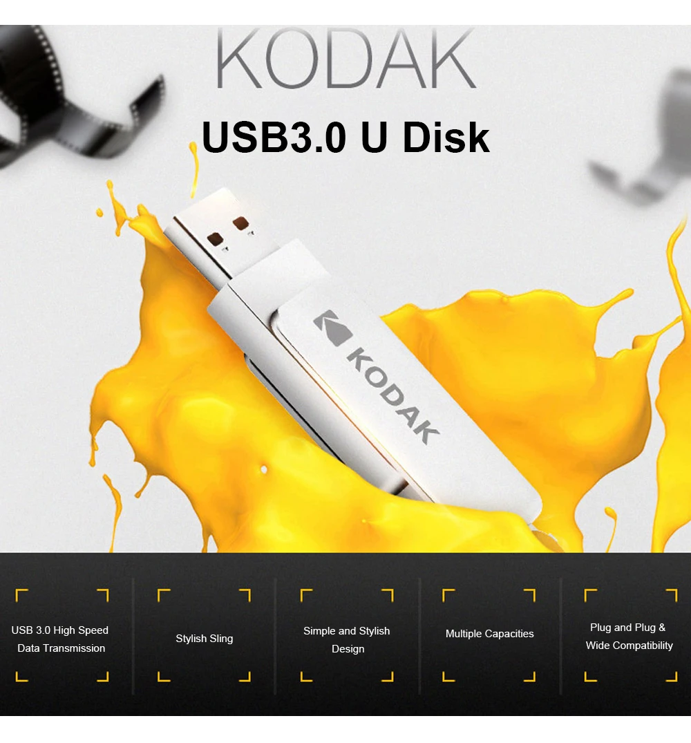 Kodak K133 16 ГБ 32 ГБ 64 Гб 128 ГБ 256 ГБ usb флеш-накопитель мини-накопитель ручка металлический флеш-накопитель 64 Гб USB 3,0