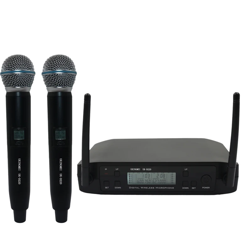 

UKINGMEI UK-D220 Dual Wireless Microphone System stage performances a two wireless microphone