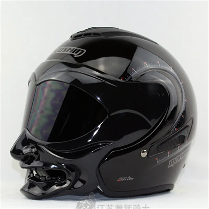 Genuine white and black gas Marushin helmet motorcycle helmet samurai