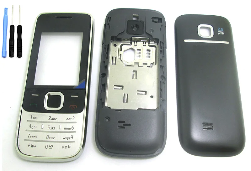 Черная полноразмерная клавиатура корпуса для Nokia 2730C 2730 Передняя Лицевая панель