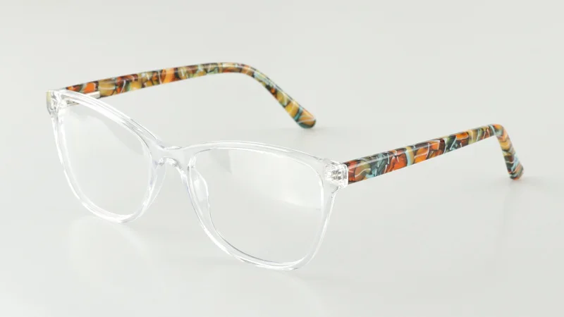 Высокое качество, модные женские очки кошачий глаз, ацетатная оправа для очков, солнцезащитные фотохромные очки для чтения - Цвет оправы: Прозрачный