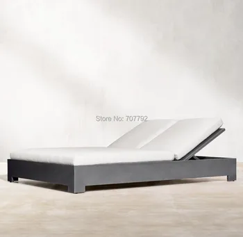 

Outdoor patio garden aluminum double chaise furniture
