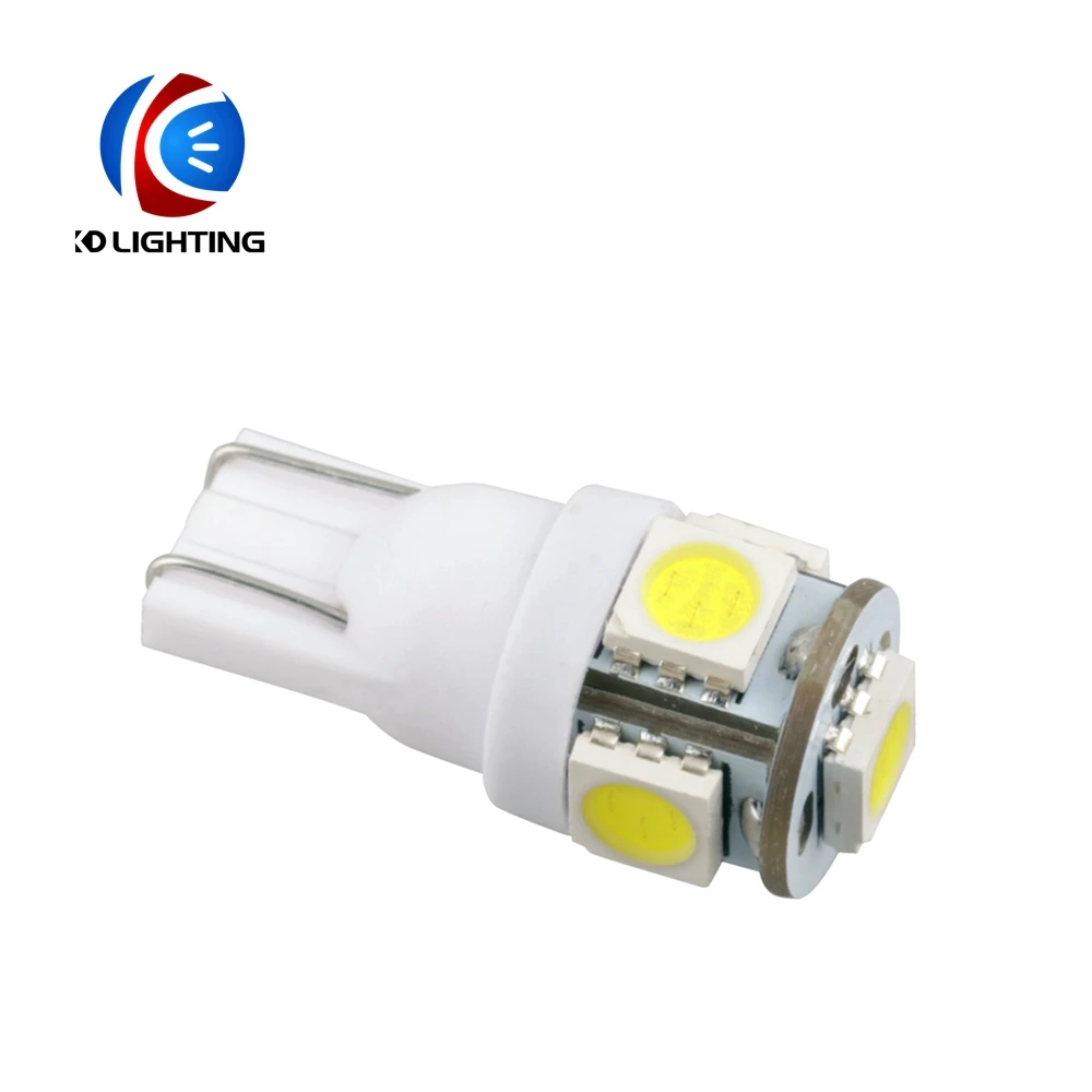 Супер белый 2 шт. DC12V T10 светодиодный W5W 5050 5SMD 194 168 Белый клиновидный для салона