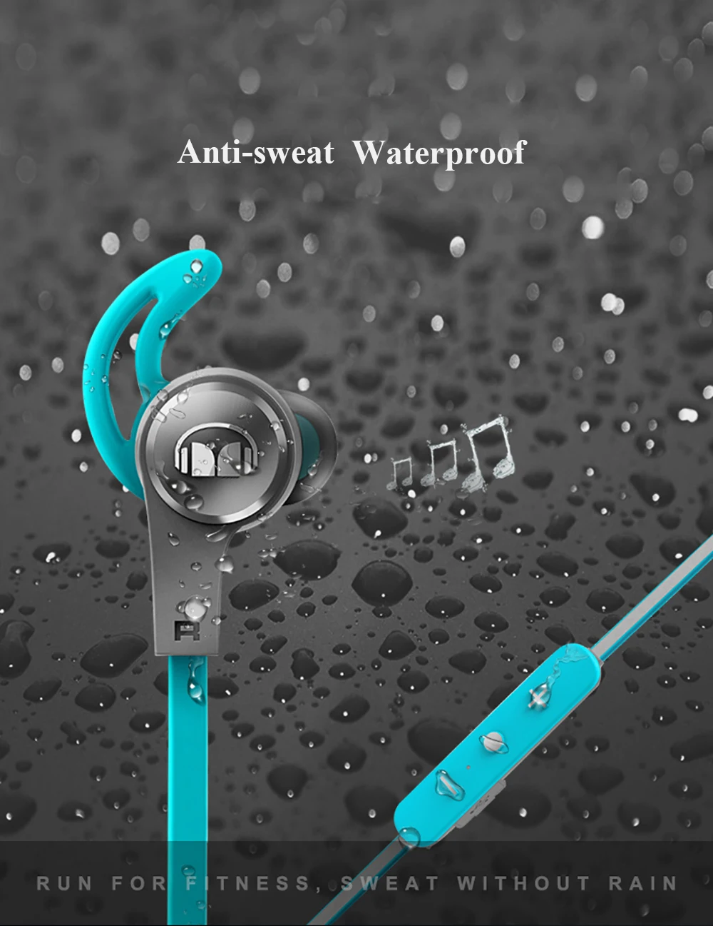 de ouvido esportivo com microfone correndo sweatproof