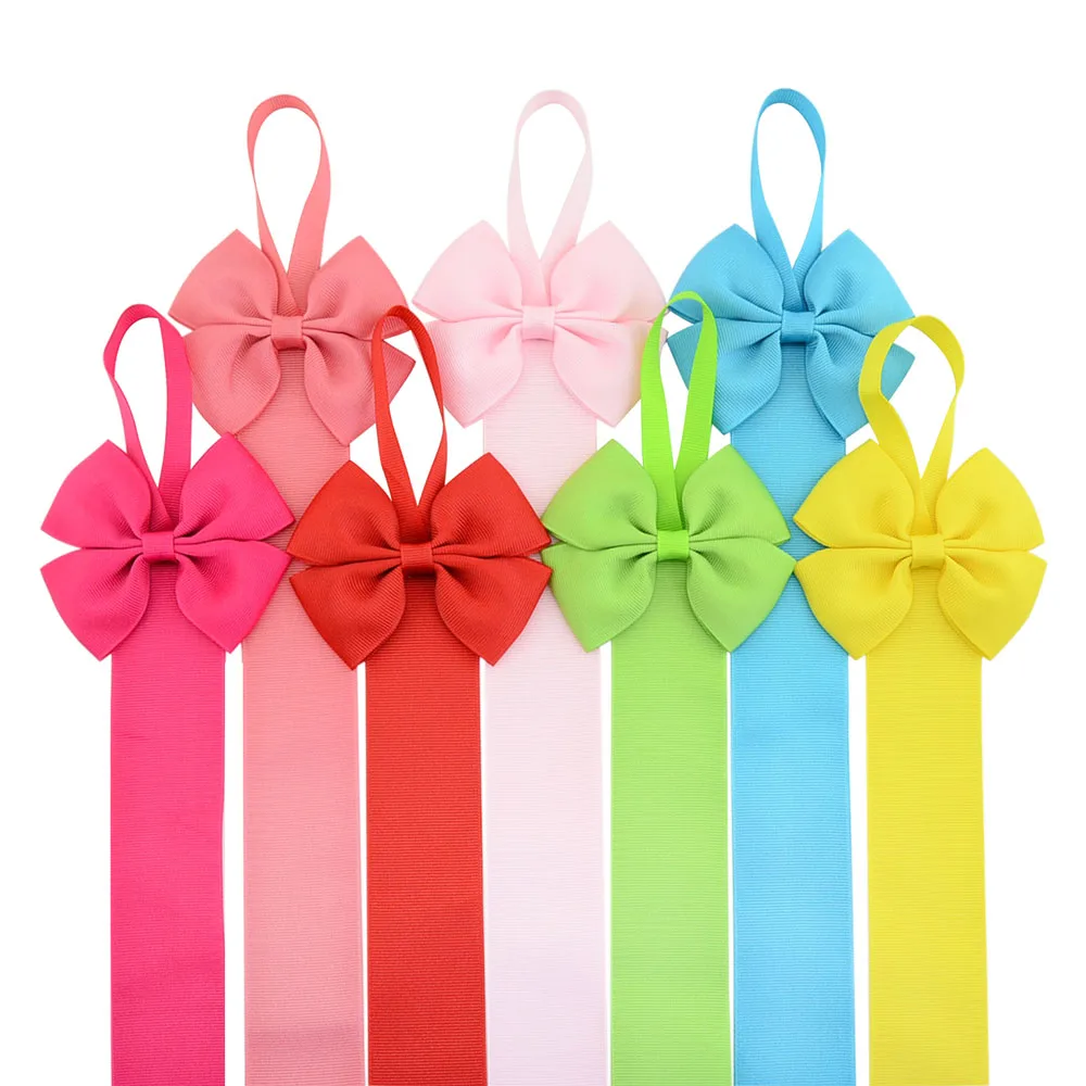 

12Pcs/set Girls Solid Color Ribbons Hair Bow Holder Handmade Girl Barrette Holder Princcess's Hair Accessories 760