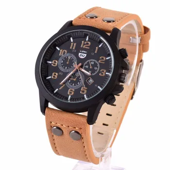 

Men's Watches Luxury Brand Sport Retro Design Leather Band Analog Alloy Quartz Wrist Watch