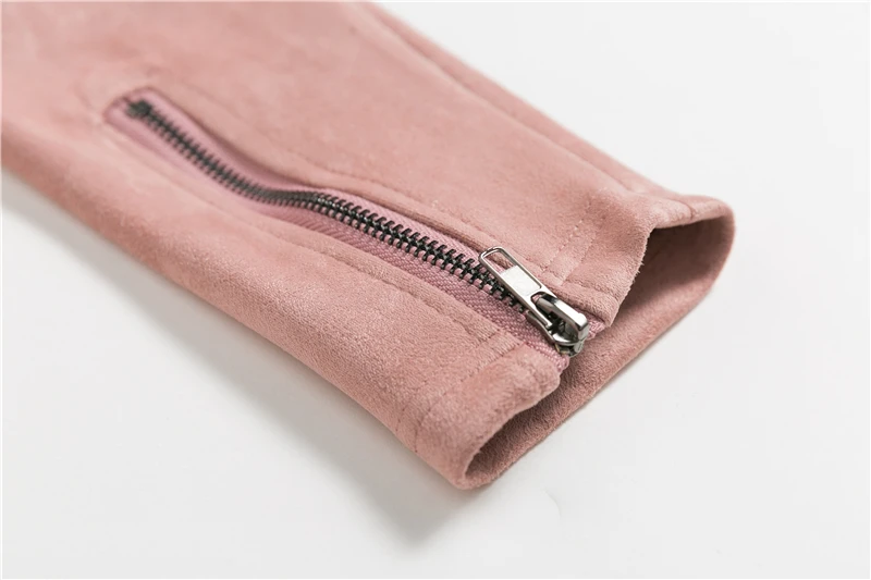 BONGOR LUSS  2018 Autumn Winter Outwear Suede Leather Jacket Casual Zipper Long Open Coat Women Basic Jacket Streetwear  (9)