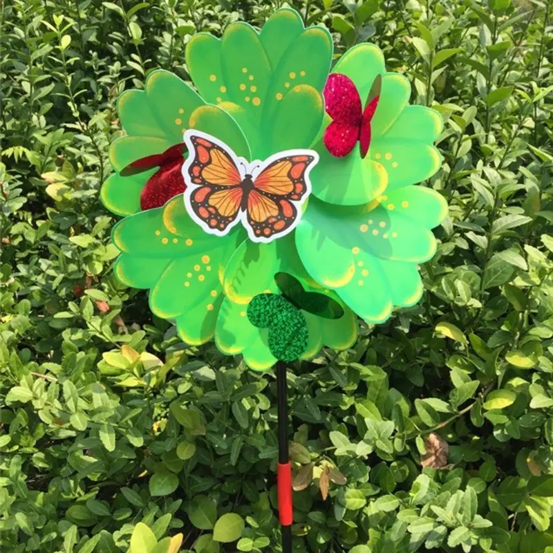 Ветер Spinner ветряная мельница мультфильм бабочка декоративные садовые цветы красочные открытый украшение для двора вечерние дети детские игрушки подарки