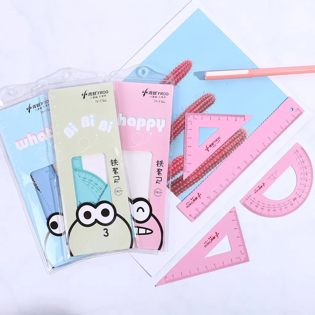 

Four-Piece Ruler Geometric Ruler Drawing Boutique Standard Set of Student Office Ruler