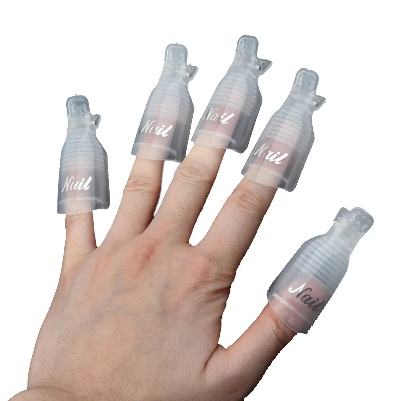 

10PC Professional Plastic Nail Art Soak Off Cap Clip For Nail Polish UV Gel Polish Remover Wrap UV Gel Polish Remover Wrap Tool