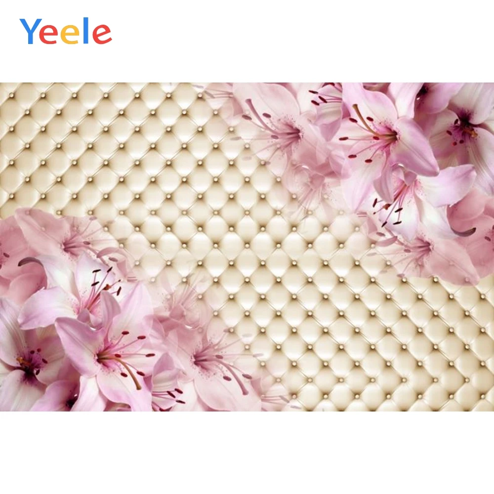 

Yeele Pink Surface Flowers Pattern Headboard Portrait Photography Backgrounds Customized Photographic Backdrops For Photo Studio