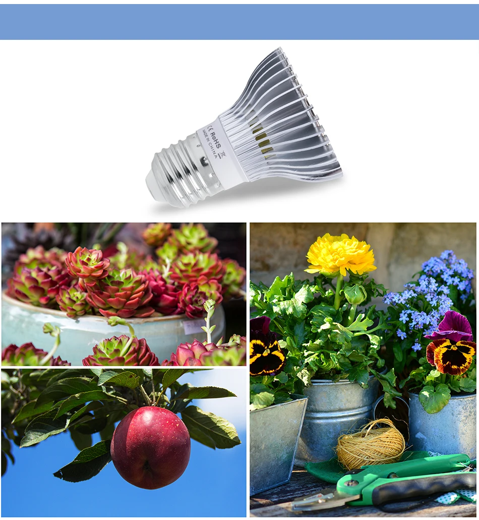 Growbox полный спектр светодиодный s для растений светодиодный светильник E27 30 W 50 W 80 W гидропоника с увеличительным индикатором света 220 V рассада для парника лампы