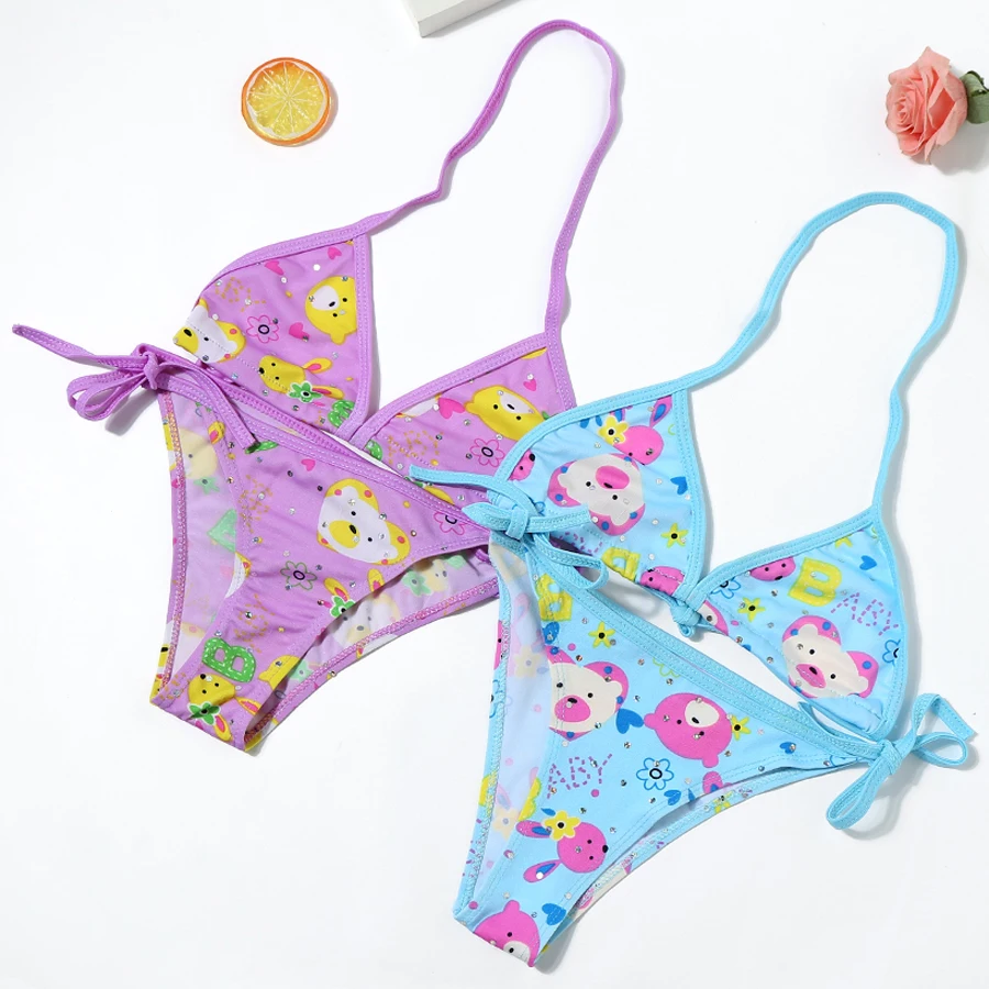 

New Children's Swimsuit With Sequins Girls Swimwear for Kids Bikinis Bathing Suit Children Girl Two Pieces Bikini Set BJ104