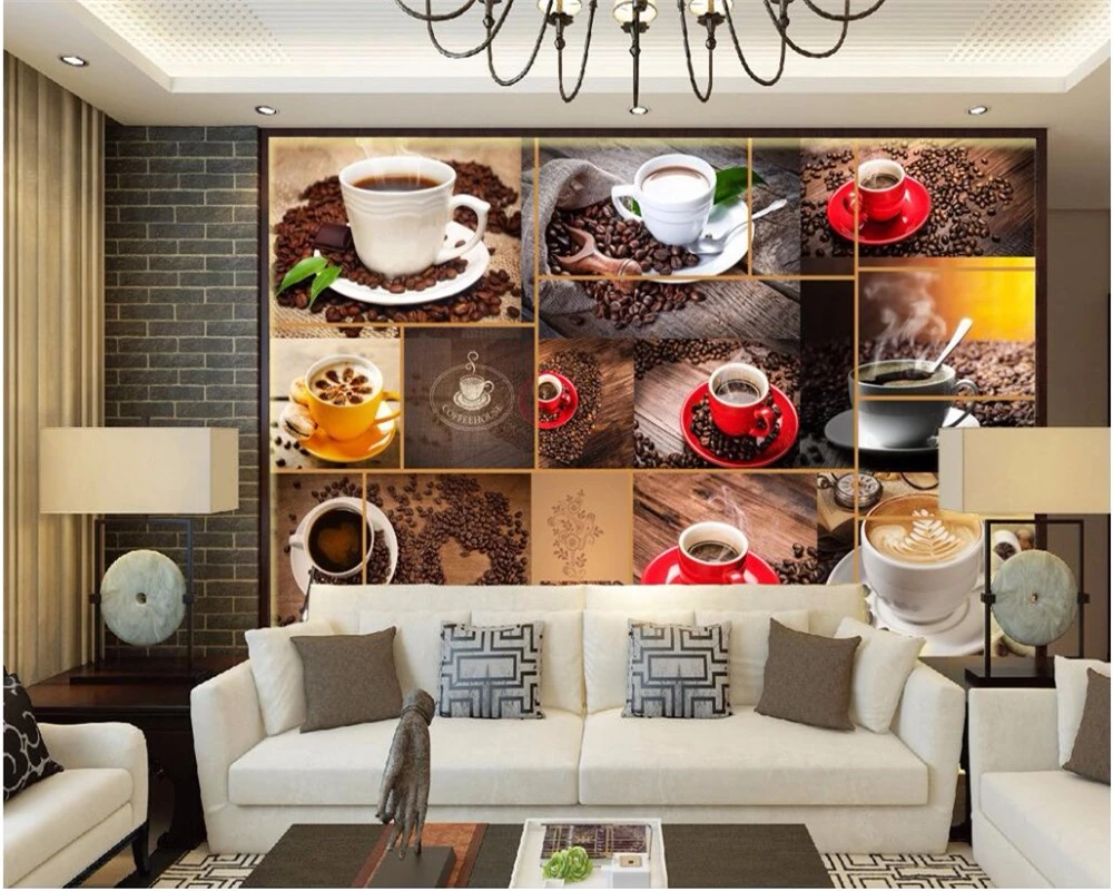 

beibehang Coffee bars in leisure cafes KTV wall art murals fashion wallpaper home decorations papel de parede 3d wallpaper