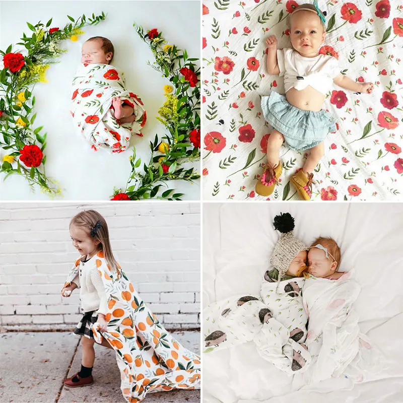 

Swaddle Blanket Baby Wrap Diaper Bed Soft Cartoon Shower Warm Cute Blanket Muslim Crawling Pad Baby Stroller Breathable