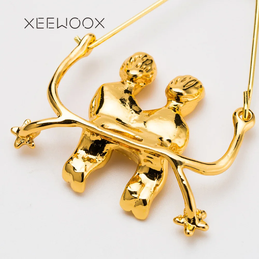 XEEWOOX 2019 Новые простые модные серьги золотого цвета для женщин большие полые