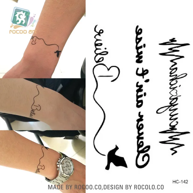 Body Art Wterproof Temporary Tattoos For Men And Women Simple 3D Letter Design Small Tattoo Sticker Body Art Wterproof Temporary Tattoos For Men And Women Simple 3D Letter Design Small Tattoo Sticker