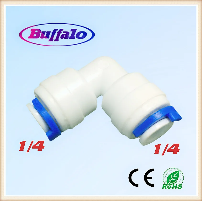 25PCS 1/4" Hose Quick Connection 1/4" Pipe Elbow Union Connector Fittings RO Water Reverse