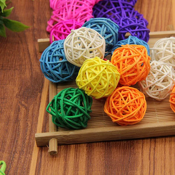 2pcs Color Rattan Handmade Items Photos Studio DIY Decorations Photography props for Home/Wedding/Party/Kindergarten Ornaments - Цвет: Ball