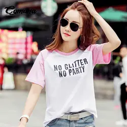 CGmana футболки для женщин 2018 Высокое качество хлопковые футболки свободные с короткими рукавами футболки женские корейские большие размеры