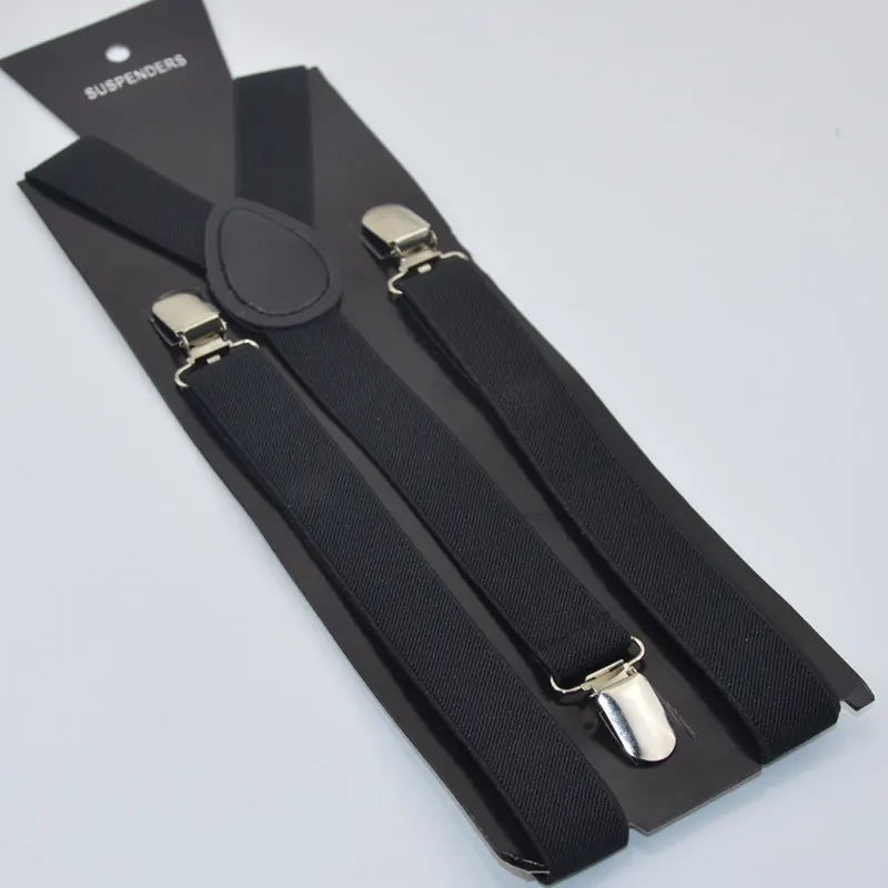 Plain Black Suspenders for Men Navy Red Burgundy Braces Unisex Strap Bretels Mannen Women Suspenders  Wholesale  Retail