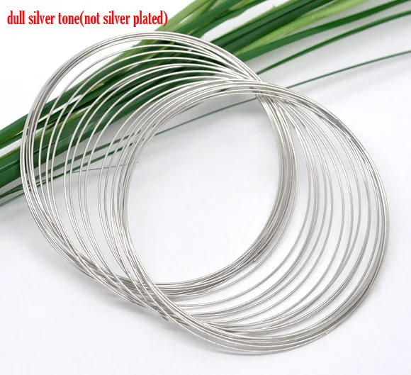 DoreenBeads الصلب الذاكرة سلك الديكور أساور مكونات جولة الفضة لهجة 6.5 سنتيمتر (2 4/8 \